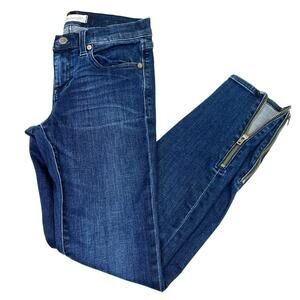 Madewell Mid Rise Skinny Skinny Zipper Leg Denim jeans dark wash - 26